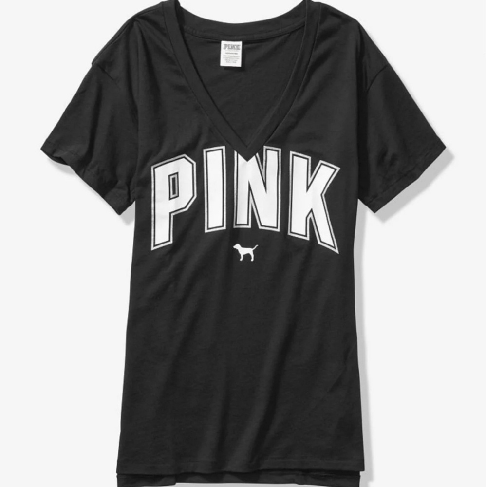 Pink victoria's secret campus tee bling v neck